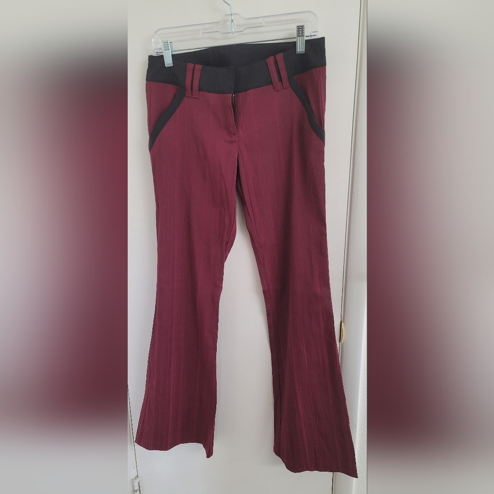 Lip Service Burgundy Pants with Black Accents